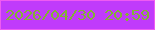 文字の大きさ：4、枠の色：ee5bf2、背景の色：c03bfb、文字の色：83b136 無料ブログパーツのブログ時計