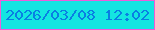 文字の大きさ：3、枠の色：ee5cda、背景の色：14e5e1、文字の色：097fe3 無料ブログパーツのブログ時計