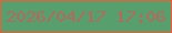 文字の大きさ：2、枠の色：ee5d38、背景の色：57a06e、文字の色：b4695e 無料ブログパーツのブログ時計