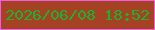 文字の大きさ：3、枠の色：ee5de2、背景の色：a54223、文字の色：1eb02e 無料ブログパーツのブログ時計