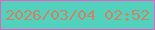 文字の大きさ：3、枠の色：ee5ec2、背景の色：52d1bd、文字の色：ce8466 無料ブログパーツのブログ時計
