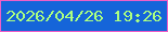 文字の大きさ：2、枠の色：ee5fc7、背景の色：1565d9、文字の色：abff80 無料ブログパーツのブログ時計