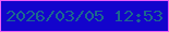 文字の大きさ：3、枠の色：ee5ff8、背景の色：1304cc、文字の色：1c688f 無料ブログパーツのブログ時計