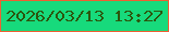 文字の大きさ：5、枠の色：ee6032、背景の色：17da7c、文字の色：2b560d 無料ブログパーツのブログ時計