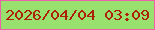 文字の大きさ：2、枠の色：ee60aa、背景の色：99e16f、文字の色：ac2107 無料ブログパーツのブログ時計