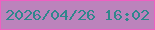 文字の大きさ：3、枠の色：ee60c1、背景の色：bc83bc、文字の色：30868c 無料ブログパーツのブログ時計