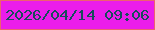 文字の大きさ：1、枠の色：ee616e、背景の色：eb1dea、文字の色：174c5b 無料ブログパーツのブログ時計