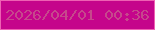 文字の大きさ：2、枠の色：ee61b3、背景の色：c5058b、文字の色：c6488c 無料ブログパーツのブログ時計