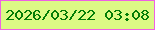 文字の大きさ：1、枠の色：ee61e3、背景の色：dcfa85、文字の色：037d06 無料ブログパーツのブログ時計