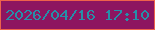 文字の大きさ：2、枠の色：ee624b、背景の色：8d1560、文字の色：268fa9 無料ブログパーツのブログ時計