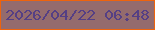 文字の大きさ：1、枠の色：ee630c、背景の色：946b6d、文字の色：553f84 無料ブログパーツのブログ時計