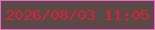 文字の大きさ：3、枠の色：ee67c5、背景の色：5b4948、文字の色：d72337 無料ブログパーツのブログ時計