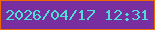 文字の大きさ：4、枠の色：ee6902、背景の色：782e9e、文字の色：4ddfd5 無料ブログパーツのブログ時計