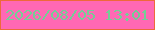文字の大きさ：4、枠の色：ee693a、背景の色：ff68b4、文字の色：74ce96 無料ブログパーツのブログ時計