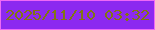 文字の大きさ：3、枠の色：ee69f6、背景の色：8c29f0、文字の色：817514 無料ブログパーツのブログ時計