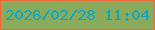 文字の大きさ：2、枠の色：ee6a3a、背景の色：8bab5c、文字の色：0da6be 無料ブログパーツのブログ時計