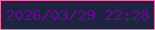 文字の大きさ：5、枠の色：ee6aaa、背景の色：1c243f、文字の色：6a0699 無料ブログパーツのブログ時計