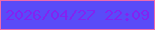 文字の大きさ：3、枠の色：ee6aad、背景の色：5a4bf8、文字の色：8323f1 無料ブログパーツのブログ時計
