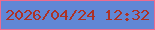 文字の大きさ：2、枠の色：ee6b8e、背景の色：6187d5、文字の色：ad3226 無料ブログパーツのブログ時計