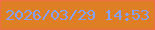 文字の大きさ：4、枠の色：ee6c48、背景の色：de7e25、文字の色：87a0ef 無料ブログパーツのブログ時計