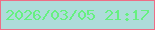 文字の大きさ：2、枠の色：ee6e86、背景の色：aedcda、文字の色：66f081 無料ブログパーツのブログ時計