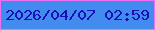 文字の大きさ：5、枠の色：ee6ff1、背景の色：428cf0、文字の色：1a0eb7 無料ブログパーツのブログ時計