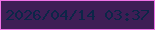 文字の大きさ：3、枠の色：ee73e7、背景の色：3e1e55、文字の色：0c2648 無料ブログパーツのブログ時計