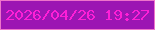 文字の大きさ：1、枠の色：ee74cb、背景の色：9c15b3、文字の色：fe1fd7 無料ブログパーツのブログ時計