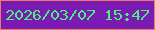 文字の大きさ：5、枠の色：ee796b、背景の色：791bb3、文字の色：4cee7d 無料ブログパーツのブログ時計