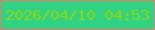 文字の大きさ：5、枠の色：ee7b69、背景の色：32d285、文字の色：8cd908 無料ブログパーツのブログ時計