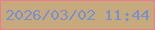 文字の大きさ：1、枠の色：ee7c8e、背景の色：c7a97e、文字の色：7b8fcc 無料ブログパーツのブログ時計