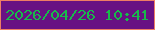 文字の大きさ：1、枠の色：ee7d64、背景の色：681183、文字の色：17ba4a 無料ブログパーツのブログ時計