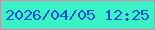 文字の大きさ：4、枠の色：ee7fa4、背景の色：39f3c7、文字の色：0c50d2 無料ブログパーツのブログ時計