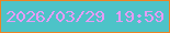 文字の大きさ：2、枠の色：ee8324、背景の色：4dc3c8、文字の色：e69cf5 無料ブログパーツのブログ時計