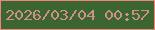 文字の大きさ：5、枠の色：ee867c、背景の色：3b6531、文字の色：d09084 無料ブログパーツのブログ時計