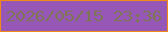 文字の大きさ：5、枠の色：ee881a、背景の色：9657b7、文字の色：7e7456 無料ブログパーツのブログ時計
