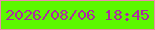 文字の大きさ：5、枠の色：ee8aad、背景の色：5cf800、文字の色：ac2aa1 無料ブログパーツのブログ時計