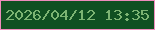 文字の大きさ：3、枠の色：ee8cbd、背景の色：105022、文字の色：7cb473 無料ブログパーツのブログ時計