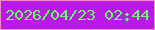 文字の大きさ：3、枠の色：ee8cc4、背景の色：b819e6、文字の色：6afc65 無料ブログパーツのブログ時計
