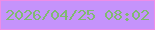文字の大きさ：4、枠の色：ee8ce7、背景の色：c593fb、文字の色：81b972 無料ブログパーツのブログ時計