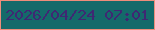 文字の大きさ：2、枠の色：ee8d7b、背景の色：146a6a、文字の色：3f2873 無料ブログパーツのブログ時計