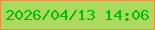 文字の大きさ：2、枠の色：ee8e45、背景の色：aada5e、文字の色：09b907 無料ブログパーツのブログ時計