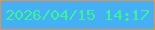文字の大きさ：1、枠の色：ee8f40、背景の色：45b0f5、文字の色：38f693 無料ブログパーツのブログ時計
