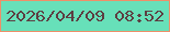 文字の大きさ：2、枠の色：ee8f69、背景の色：67e0b9、文字の色：5d3e42 無料ブログパーツのブログ時計