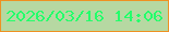 文字の大きさ：5、枠の色：ee9122、背景の色：b6d8a2、文字の色：24fe6b 無料ブログパーツのブログ時計