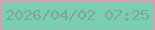 文字の大きさ：1、枠の色：ee91b6、背景の色：78cfb2、文字の色：84a392 無料ブログパーツのブログ時計