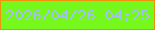文字の大きさ：1、枠の色：ee920e、背景の色：76f81d、文字の色：a4bff7 無料ブログパーツのブログ時計