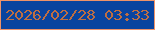 文字の大きさ：3、枠の色：ee9369、背景の色：09449f、文字の色：be6e42 無料ブログパーツのブログ時計