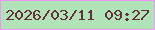 文字の大きさ：2、枠の色：ee97f9、背景の色：b1e3b9、文字の色：662f39 無料ブログパーツのブログ時計
