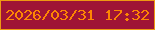 文字の大きさ：4、枠の色：ee9912、背景の色：9f1435、文字の色：fd8603 無料ブログパーツのブログ時計
